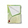 thumbnail image 2 of Ladybugs Soft Flannel Fleece Throw Blanket, Blooming Flowers in the Field and Ladybugs Japanese Leaf Petals Nature Graphic, Cozy Plush for Indoor and Outdoor Use, 50" x 70", Green Pink, by Ambesonne, 2 of 6