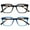 Black & Blue - 2 Pairs, variant on OPULIZE KOI Reading Glasses 3 Pack - Large Rectangular Frame - Black-Blue-Gray - Mens Womens - Spring Hinges - RRR50-137 - +3.00