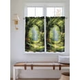 thumbnail image 2 of Forest 2 Panel Kitchen Curtains for Windows, Nature Woodland Spring Scenic Green Trees Flower Bathroom Privacy Curtain, Home Décor Window Treatment for Bedroom/Living Room 55"x45", 2 of 6