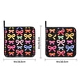 thumbnail image 4 of 2 Pack Kitchen Pot Holders Heat Resistant Oven Hot Pads With Hand Pockets And Hanging Loops For Baking Cooking 8x8in Shimmering Pearl Bow, 4 of 9