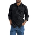 thumbnail image 3 of Men’s Casual Denim Jacket Shirt Lapel Long Sleeve Solid Color Spring Autumn, 3 of 9