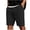 Black, variant on Mens Ribbed Knit Casual Shorts 9" Inseam Summer Lounge Elastic Waist Drawstring Above Knee Length Short Pants with Pockets