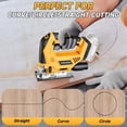 thumbnail image 4 of Jig Saw Compatible with Dewalt 20V Max Battery (No Battery), Cordless Jig Saw Brushless Jigsaw Tool with LED Light, 0°- 45° Bevel Cuts, 3 Orbital Settings for Straight/Curve/Circle Cutting, 4 of 8