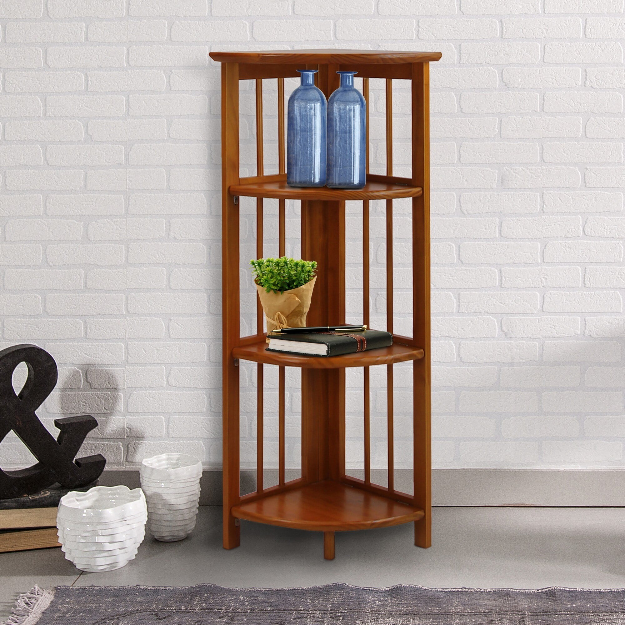 Casual home 4 shelf on sale corner folding bookcase
