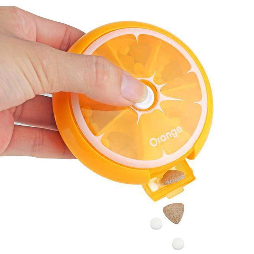 Portable 7-day Fruit Shape Rotating organizer Fruit pill case pill case 7 Slot Pill Organizer Cover Case Weekly Drug Small box