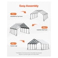 thumbnail image 6 of 20x20 ft Heavy Duty Carport, Metal Car Shelter with Sidewalls - Vehicle Protection for Cars, Trucks, Boats & RVs, 6 of 6