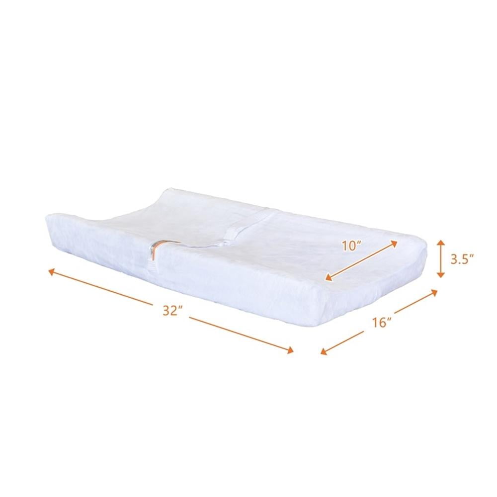 Pemberly Row Contemporary Fabric Contoured Changing Pad Cover in White