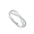 thumbnail image 4 of White Cubic Zirconia Criss Cross Infinity Knot Ring .925 Sterling Silver Band Jewelry Female Size 4, 4 of 4