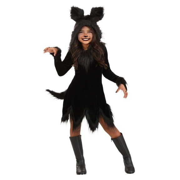 Girl's Black Wolf Costume