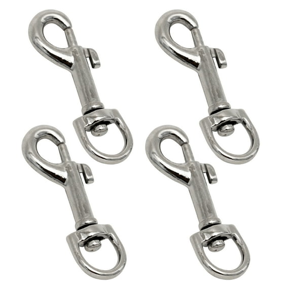 Five Oceans Swivel Round Eye Bolt Snap Hook, Marine-Grade Nickel Plated Zinc Alloy Cast, 4-Pack FO2721-M4