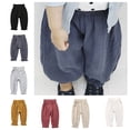 thumbnail image 6 of Ruyang Baby Boys Girls Long Bloome𝐫s Soft Cotton Linen Harem Pants for Kids Elastic Waist Basic Plain Solid Trousers Mosquito Pants, 6 of 6