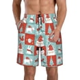 thumbnail image 1 of Balery Warm Christmas Memories Traje de Baño Estilo Hawaiano para Hombre, Shorts de Secado Rápido con Bolsillos-Small, 1 of 6