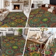 thumbnail image 5 of Retro Boho Area Rugs 5'x8', Washable Small Throw Rugs for Classroom Bedroom, Green Blue Red Ethnic Floral Geometric Abstract Indoor Outdoor Rug Non-Slip Low Pile Carpet Runner Reversible Floor Mats, 5 of 8