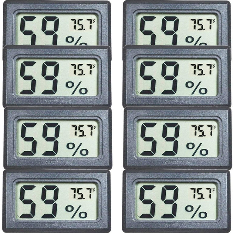 Elbourn 8Pack Mini Thermometer Hygrometer, Small LCD Digital Temperature Humidity  Meter Thermometer and Humidity Gauge Celsius Display for  Cars/Home/Office/Greenhouse/Incubator(℃) 