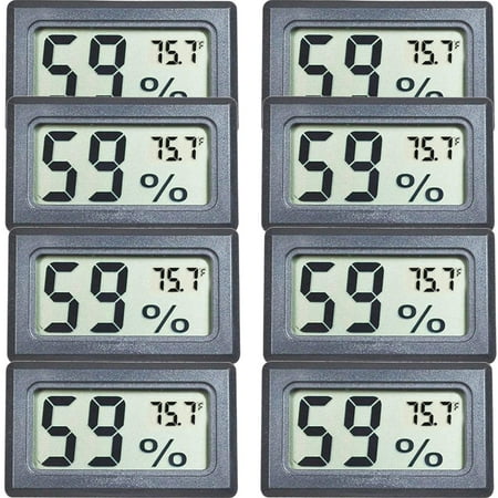 

Elbourn 8Pack Mini Hygrometer Thermometer Indoor Outdoor Digital LCD Monitor Temperature (℉) Humidity Meter for Home Incubators Reptile Greenhouse Car Cellar and Office Display Fahrenheit