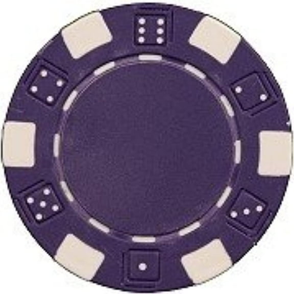 Da Vinci 50 Clay Composite Dice Striped 11.5 Gram Poker Chips, Purple