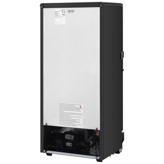 KFFKFF Commercial Display Refrigerator, 5.7 CU.FT Upright Glass Door Cooler with Adjustable Shelves and LED Lighting, Black