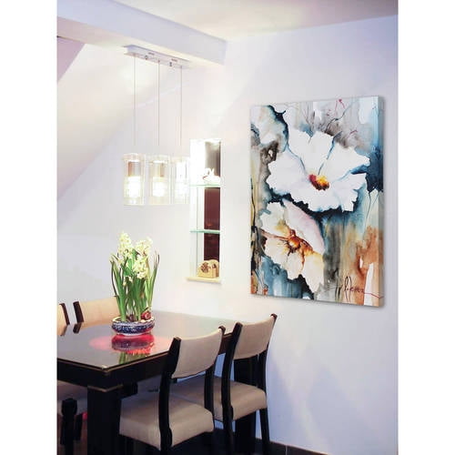Marmont Hill "White Floral Spread II" Painting Print on Wrapped Canvas