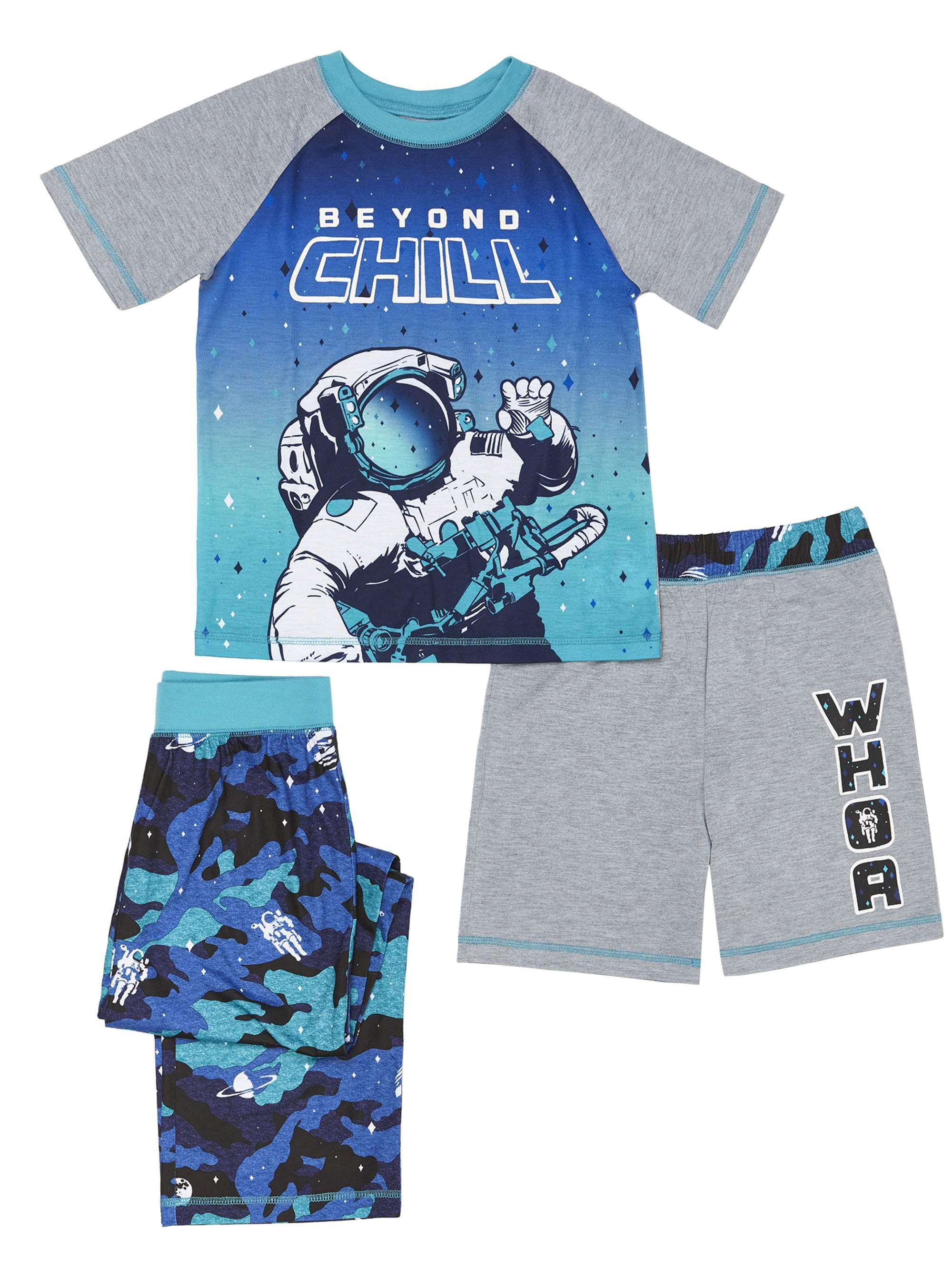 Graphic Top, Short and Sleep Pant, 3Piece Pajama Set (Little Boy & Big