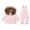 C-Pink, variant on Gpaecead 1-3T Boys And Girls Baby Winter Snowsuit Coat Thick Detachable Overalls Two-Piece Down Puffer Jacket White