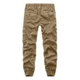 thumbnail image 6 of UVEASISHA Mens Lightweight Cargo Pants Quick Dry Casual Hiking Travel Pants Stretch Slim Fit Work Pants for Men Drawstring Joggers with Zip Pockets Khaki XL, 6 of 8