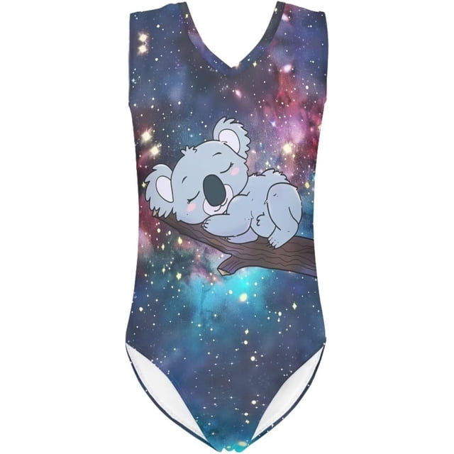 Maillot de Bain une Pièce pour Filles 3-14 Col en V Maillot Sans Manches