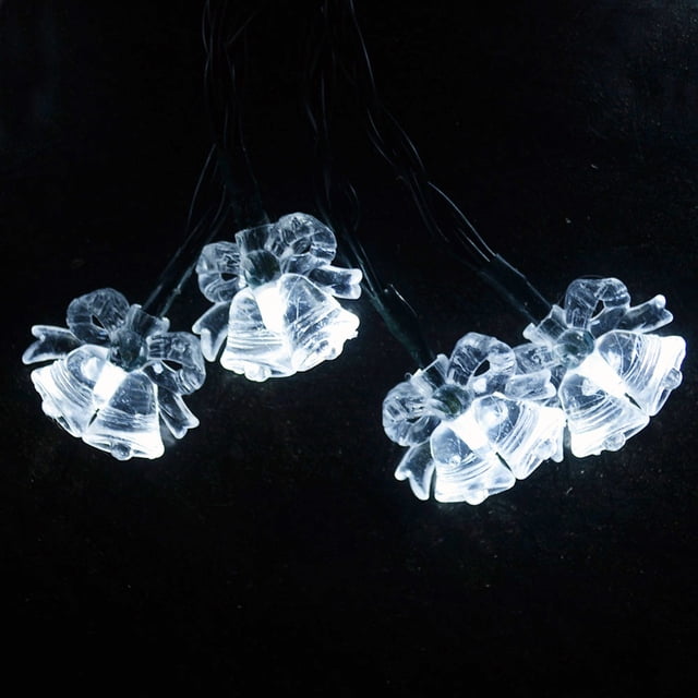 Xihbxyly Guirnalda de Luces Solares Navideñas, 20 Luces Led, Diseño de Bajo Consumo, Resistente Al Agua Ip65, Dos Modos de Iluminación, Decoración para Jardín, Ideal para Fiestas, 485 Cm de Largo.
