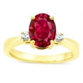 thumbnail image 2 of Star K � 3 Three Stone Oval Created Ruby Classic Engagement Promise Ring, 2 of 9