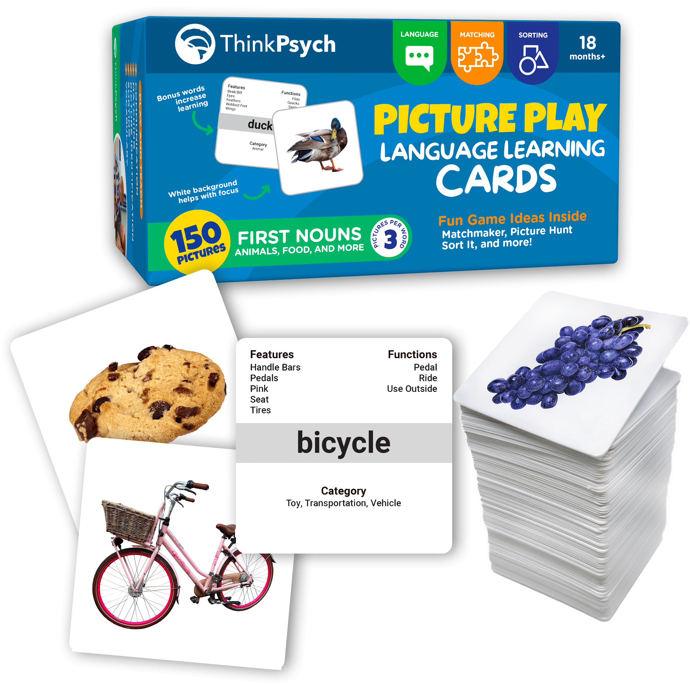 ThinkPsych Flash Cards for Toddlers 24 Years First Words and Speech