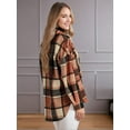 thumbnail image 2 of Weardear Womens Casual and Chill Plaid Button Down Long Sleeve Shacket Flannel Shirts Fashion Jacket, 2 of 6