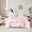 Pink White, variant on Homewish Pink Dreamy Castle 7-Piece Twin Bedding Sets,Cute Bowtie Ribbon Bedding Comforter Set,Fairy Tale Princess Sheet Sets For Girl Teens,Luxury Bedroom Decor Reversible