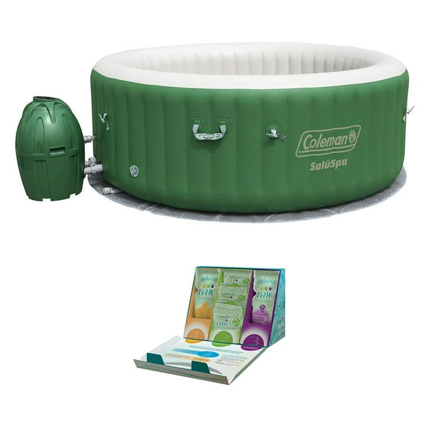Coleman SaluSpa 6 Person Inflatable Spa Jacuzzi + SpaGuard Water