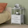 thumbnail image 7 of White Nightstand with 2 Fabric Drawers End Table with Charging Station, 7 of 7