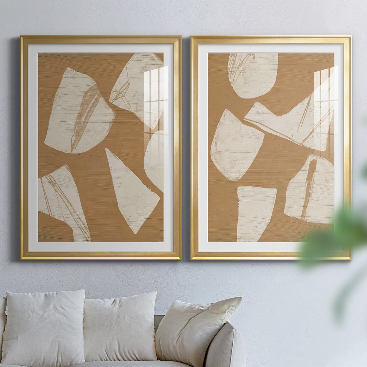 Wexford Home Piecemeal I Premium Framed Print, 26.5" x 36.5" - Ready to Hang, Gold (Set of 2)