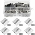 thumbnail image 2 of 30 piezas de mini bisagras de 25 a 25 mm de acero inoxidable para gabinetes, cajones, conectores de bisagras con tornillos para muebles en miniatura, cajas de madera, joyeros, gabinetes,, 2 of 5