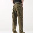 thumbnail image 4 of Men Cargo Pants Clearance Fall and Winter Multi Pocket Christmas Gift Solid Navy Pants for Men Size 2XL, 4 of 4