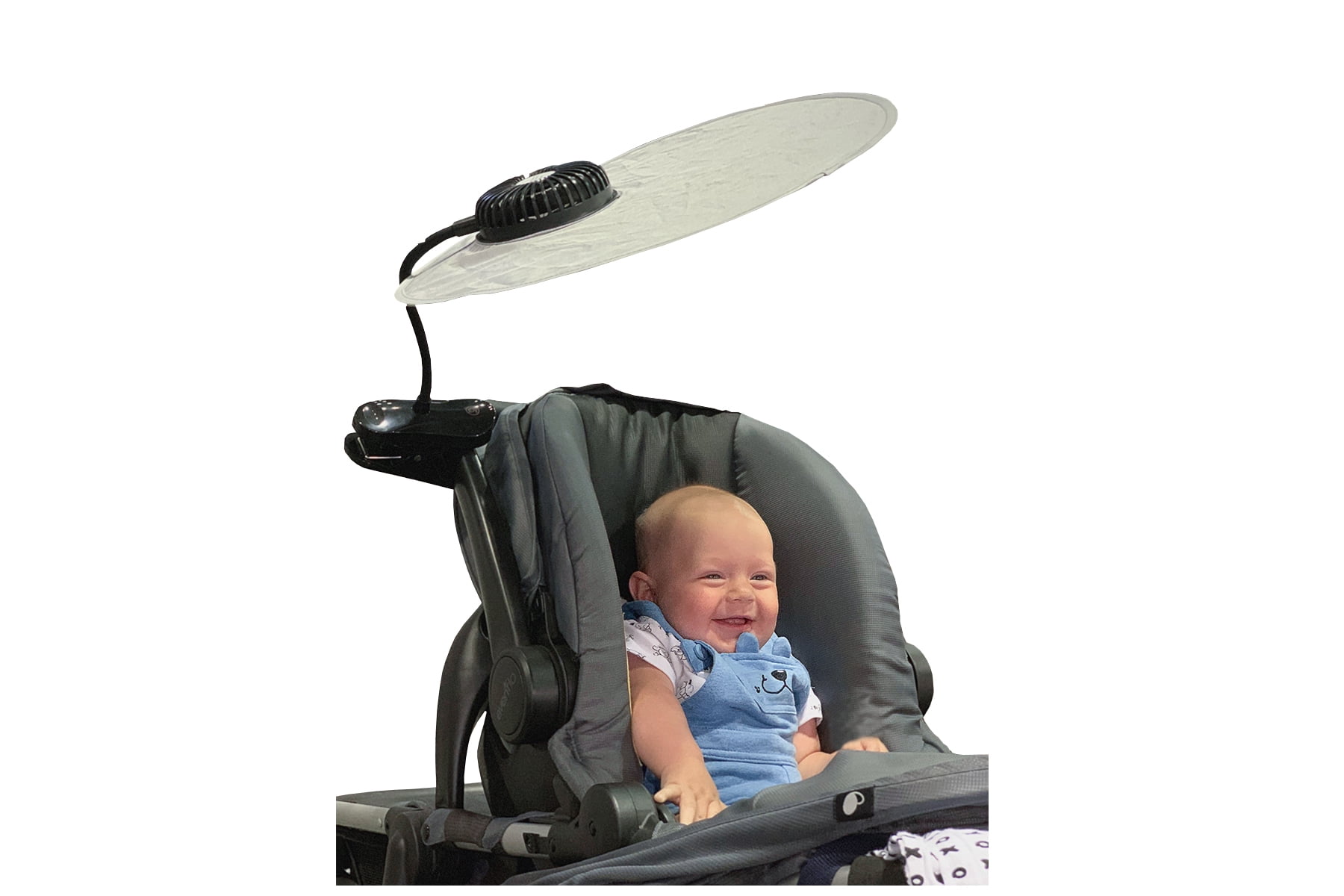 KidCo BuggyGear CoolShade Stroller Visor+Rechargeable Fan w/ Battery