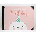 thumbnail image 3 of Darling Souvenir Pink Bear & Festive Cap Hardbound Cover Personalized Printed Birthday Party&nbsp;Guestbook&nbsp;Scrap&nbsp;book-9 x 12 Inches, 3 of 5