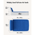 iDOO Full Headboard Air Mattress, 15" Inflatable Bed with Builtin Pump