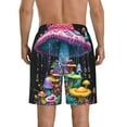 thumbnail image 3 of Kdxio Colorful Mushroom Pattern Mens Casual Shorts - Drawstring Summer Beach Sports Shorts for Men, 3 of 5