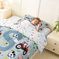 thumbnail image 3 of Catabedysis Red Cartoon Tractor Twin Comforter Sets For Boys,Farm Theme Personalized Letter S Bedding Set,Colorful Stars Reversible,2-Piece,1 Comforter and 1 Pillowcase, 3 of 7