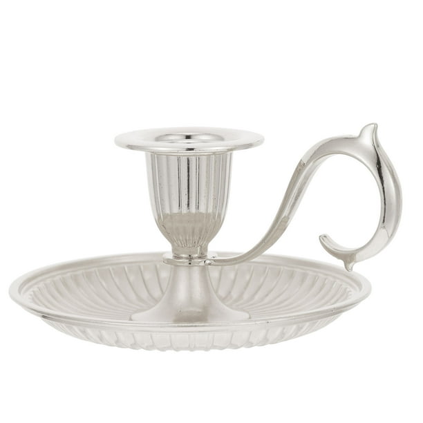 Portavelas cónico de metal retro, candelabro vintage, portavelas de mesa