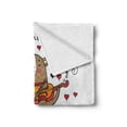 thumbnail image 2 of Valentines Day Soft Flannel Fleece Throw Blanket, Teddy Bear Violin Made Romantic Music Notes Heart I Love You, Cozy Plush for Indoor and Outdoor Use, 50" x 70", Red Brown, by Ambesonne, 2 of 6