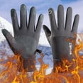 thumbnail image 2 of PMVFHDE Men Women Winter Thermal Windproof Touchscreen Gloves, Grippy Ski Cycling Riding Gloves for Cold Weather Dark Gray，One Size, 2 of 5
