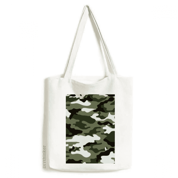 Camouflage Line Art Grain Illustration Pattern Tote Canvas Bag Shopping Satchel Casual Handbag
