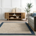 thumbnail image 3 of nuLOOM Bronwyn Farmhouse Bordered Jute Blend Area Rug, 7' 6" x 9' 6", Bronwyn Blue, 3 of 9