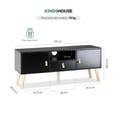 thumbnail image 4 of Mueble para TV 55” Moderno de Madera Sala con Repisas y Almacenamiento, Centro de Entretenimiento negro, 4 of 7