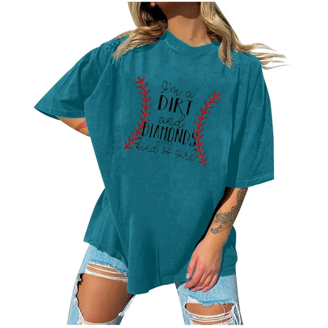 EQWLJWE Hauts pour Femmes Tops Summer pour Femmes Pull à Manches Courtes Imprimé Casual Mode Femme