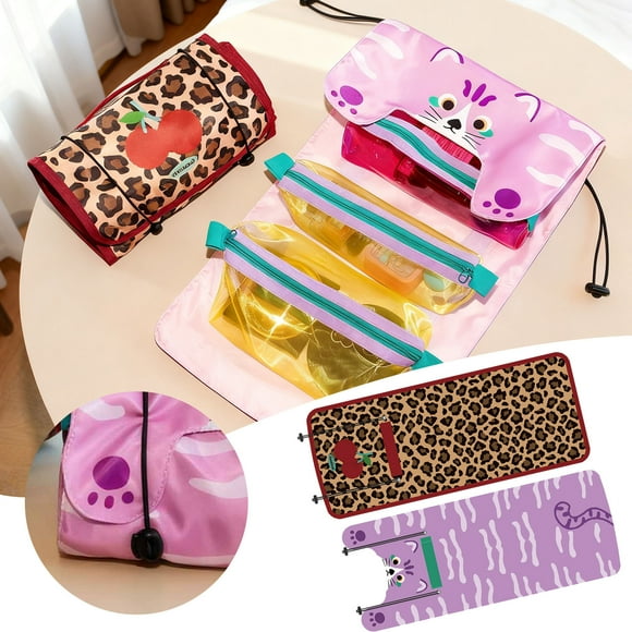 Organisateur de Toilette Suspendu Pliable et Portable pour Voyage, Douche et Maquillage avec Compartiments Détachables, Sac de Rangement Multifonction