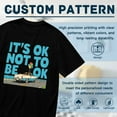 thumbnail image 6 of Vintage T Shirt, It's Ok Not To Be Ok, Convertible Print 1,Cotton T-Shirt for Men, 23328519,Black, 3XL, 6 of 9